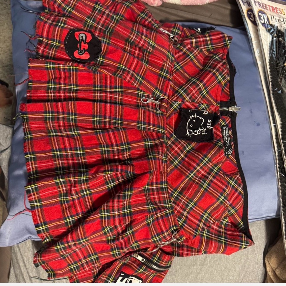 Hello Kitty Red and Black Plaid Mini Skirt